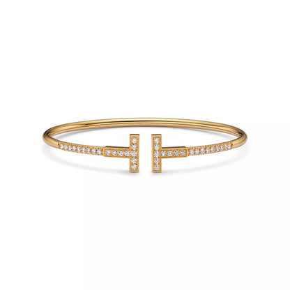 Tiffany T Pavé Diamond Wire Bangle